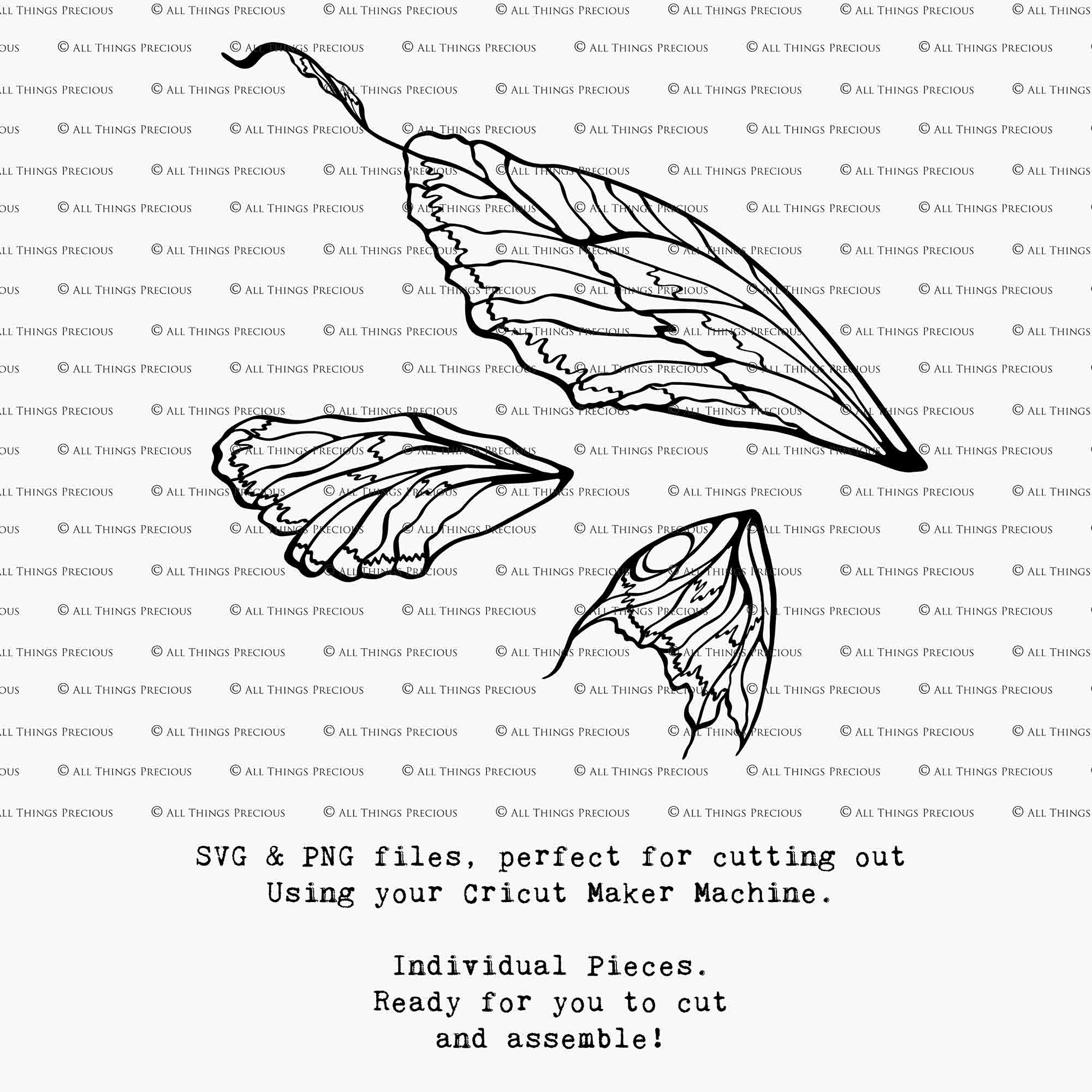 SVG FAIRY WINGS for CRICUT - Set 68
